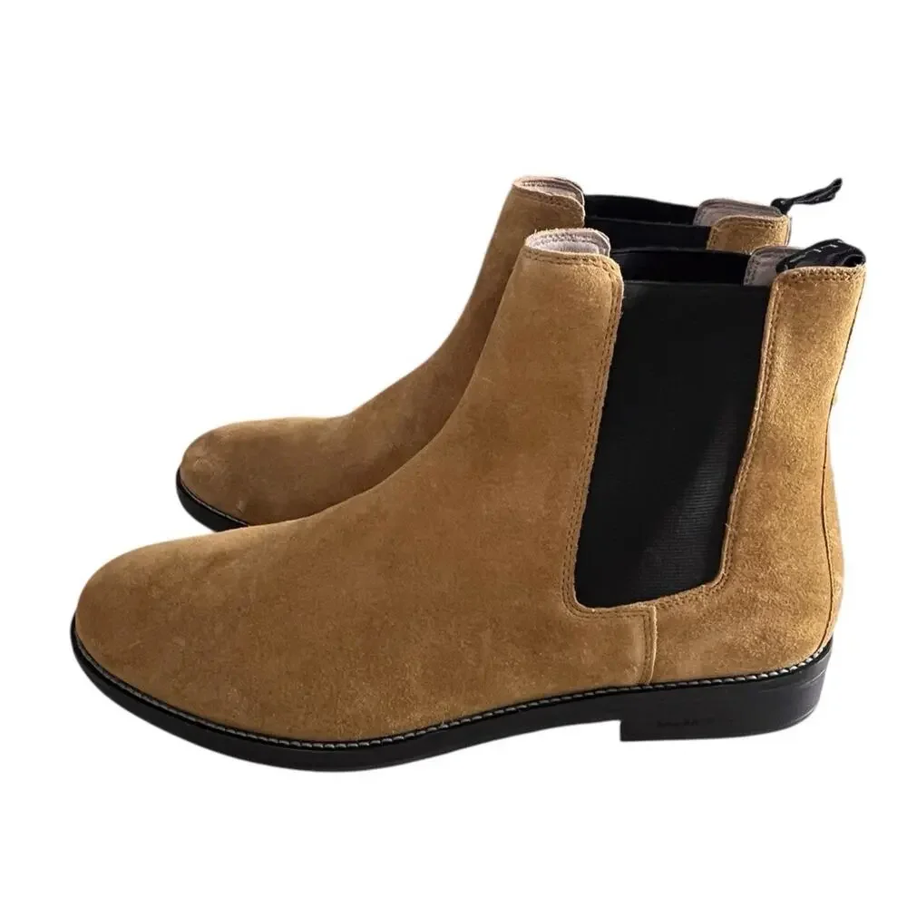 Allsaints Harley Suede Chelsea Boots Men’s Size 46 US 13 Tobacco Gold NEW Tan - Picture 2 of 13